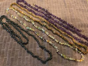 4 Necklaces and 1 Bracelet Natural Gemstones - Picture 1 of 13