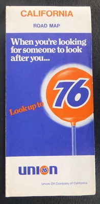 1969 California  road map Union 76 oil gas - Image 1 of 4