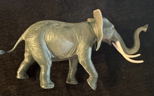 Vintage 1964 IMPERIAL Elephant Figure Hard PVC Rubber ~ Long Tusks Hong Kong - Picture 1 of 11