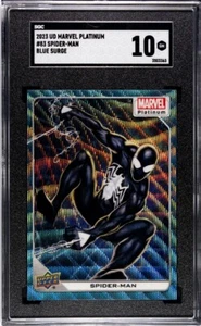 Spider-Man 2023 UD Marvel Platinum Blue Surge #83 POP 1  SGC 10 Gem Mint - Picture 1 of 3