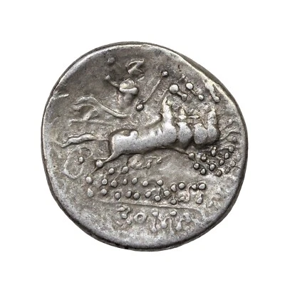 Roman Republic Ancient Coin Q. Curtius M. Sergius Silver Denarius 116-115 BC - Image 1 of 2