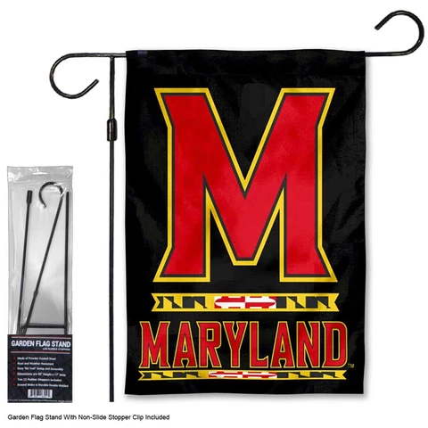 University of Maryland Dual Logo Garden Flag and Stand Pole Kit Cover