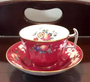 Spode Copeland China England R9060. Burgundy Rose Tea Cup and Saucer. - Picture 1 of 5