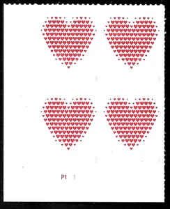 MADE OF HEARTS 2020 SCOTT #5431 SEND LETTERS WITH LOVE FOREVER STAMP PLATE BLOCK - Picture 1 of 4
