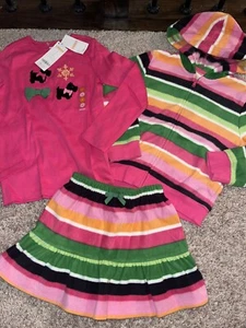 Gymboree Cheery All The Way Shirt Fleece Skirt Zip Hoodie Sz 5-7 Lot! - Picture 1 of 4