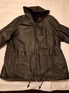 BNWT R. Z. R. Leather Collection Plus Size Black Leather & Fur Reversible... - Picture 1 of 24