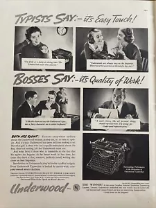 1937 vintage macchina da scrivere sottobosco annuncio stampa, è facile da toccare è qualità del lavoro - Foto 1 di 1