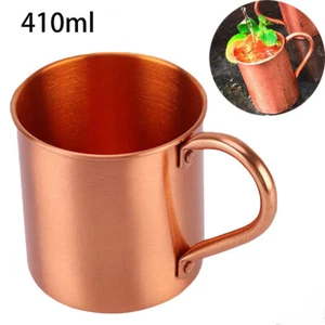 Pure Copper Mug Cup For Moscow-Mule Coffee Beer Drinking Cocktail Camping 410ML - Picture 1 of 5