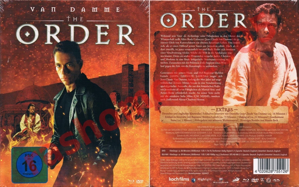 Blu-ray+DVD THE ORDER 2001 Jean-Claude Van Damme Charlton Heston Region B/2 NEW - Image 1 of 1