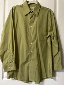 Camisa de vestir manga larga bolsillo arrugas popelina verde oliva VAN HEUSEN 16 - Imagen 1 de 9