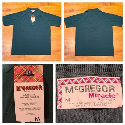 ¡Nuevo! Camisa Suéter Informal McGregor Miracle 300 Años 60 De Colección Talla M Hecha en EE. UU. Verde Foto 1 de 4