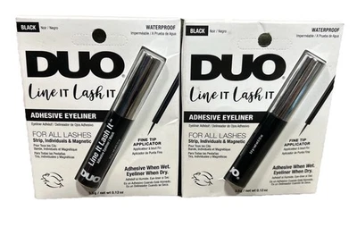 Водонепроницаемая подводка для глаз и ресниц DUO Line It Lash It, 2 в 1, клейкая черная ДВЕ - Изображение 1 из 4