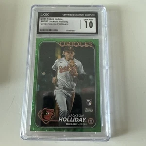 2024 TOPPS UPDATE GREEN CRACKEL FOIL BOARD #US50 JACKSON HOLLIDAY RC/499 CGC 10 - Picture 1 of 3