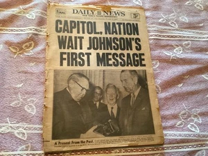 Capital, wait Johnson’s first message 52 pages November 27, 1963 Newspaper - Picture 1 of 13