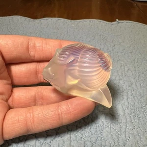 Statuina Lumaca Opalescente firmata Lalique France scheggiata così com'è - Foto 1 di 9