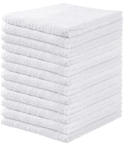 Toallas y trapos de limpieza QQV blancas de tela de rizo para bar - 100 % algodón, ab... - Imagen 1 de 9