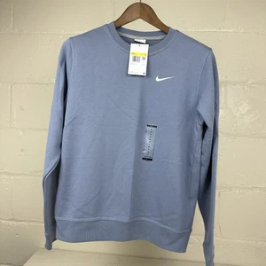 NEW Nike Sportswear Crew Neck Sweatshirt Reverse Weave Mens Small Blue White - Picture 1 of 8