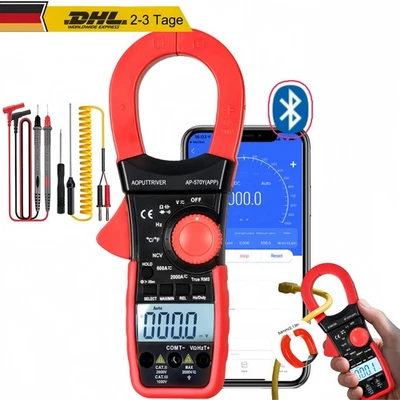 True-RMS Stromzange Strommessgerät AC/DC-Strom Zangenmultimeter 6000 Counts Auto - Bild 1 von 4