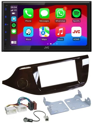 JVC Bluetooth USB MP3 2DIN DAB Autoradio für Kia Ceed ab 12 glänzend - Bild 1 von 4
