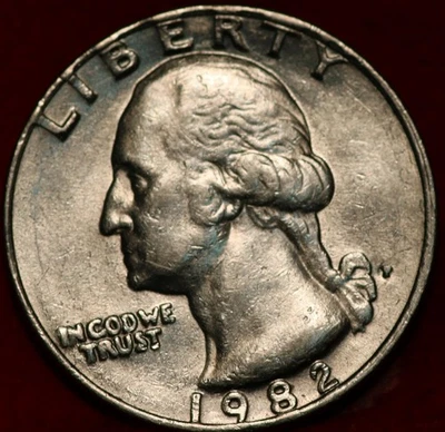 Uncirculated 1982 Philadelphia Mint Clad Washington Quarter - Image 1 of 2