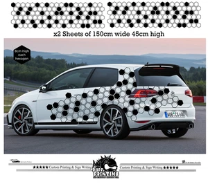 Kit de camuflaje de coche hexágono hueco panal pegatinas calcomanías carreras cámper camión - Imagen 1 de 18