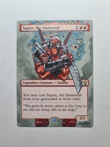 SQUEE THE IMMORTAL DEADPOOL MARVEL MAGIC GATHERING ALTERED ART HAND PAINT - Picture 1 of 12