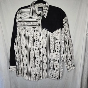 Vintage Roughrider Circle T Made In USA Mens XL Shirt Aztec Western Rodeo Cowboy - Picture 1 of 11