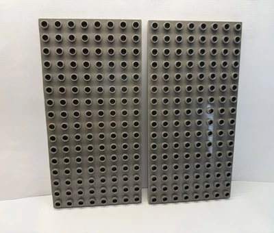 Lego Duplo - Lot Of (2) 8x16 Stud Gray Base Baseplate plates Genuine - image 1 of 2