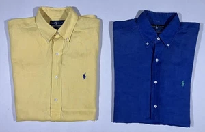 Ralph Lauren Blake Leinenhemd 2er Set Herren Medium Leinen Button Down kurz - Bild 1 von 20