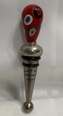 Итальянский Murano Millefiori выдувной вручную бокал вина пробка разноцветный - Изображение 1 из 4