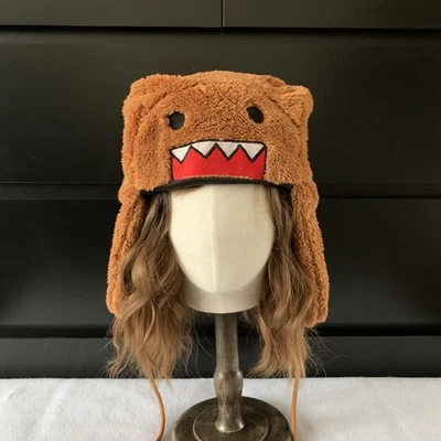 Domo Kun 冬季毛皮捕手帽子日本卡哇伊羊毛抽绳帽 — 第 1/4 张图片