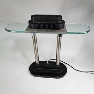 Vtg 80s Robert Sonneman Postmodern Bankers Desk Lamp Dimmer Stone Architect MCM - Picture 1 of 16