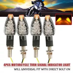 4X LED 12V Universal Motorrad Roller Mit E-Geprüft Blinker Miniblinker 10MM - Picture 1 of 11