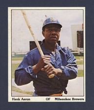 1975 SSPC Puzzle Back Hank Aaron Milwaukee Brewers - HOF - NM