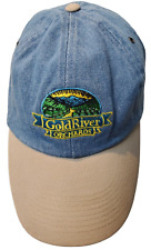 Denim Jean Stone Washed Cap Hat Strap Back Gold River Orchards Farmer Dad