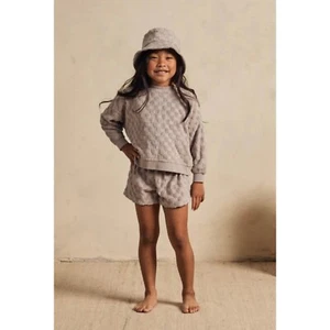 NWT Rylee Cru Boxy Pullover sweatshirt Cloud Check 8-9y - Picture 1 of 5