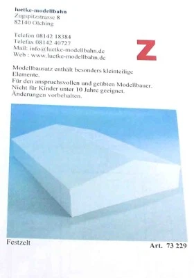 Luetke 73229 Z Scale Fairground Tent Kit NEW - Image 1 of 2