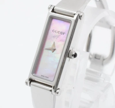 [N 完好]GUCCI 1500L 银色粉色女士手表复古瑞士工作日本 #14 — 第 1/4 张图片