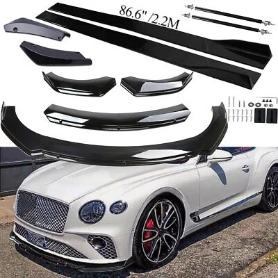 For Bentley Continental Front Bumper Lip Spoiler+Side Skirts+Rear Lip Foto 1 de 4
