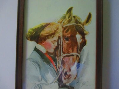 Harrison Fisher Calendar Art Woman Equestrian Feeding Sugar Cube to Racehorse - Image 1 of 4