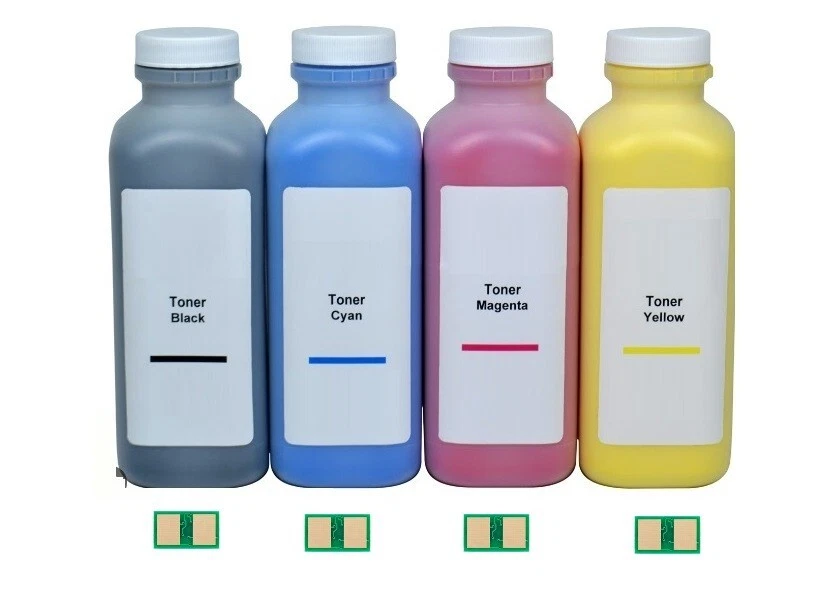 NEW PREMIUM COMPATIBLE TONER REFILL FOR KIARO QL-300 (C-Y-M-K) + 4 CHIPS - Image 1 of 1