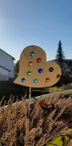 Sonnenfänger Herz Blumenstecker Stecker Deko Balkon - Bild 1 von 1