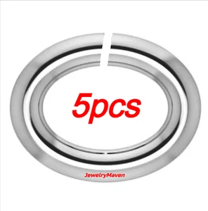 WINZIGER (5) OVAL 1,3x1,75 mm Innendurchmesser 2,5 x 3,5 mm Außendurchmesser 10 kt Weißgold 22ga offener Biegering - Bild 1 von 2