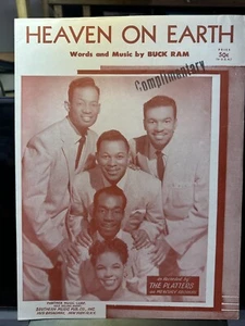 1957 R&B Pop Partituras THE PLATTERS 'Heaven On Earth' - Imagen 1 de 2