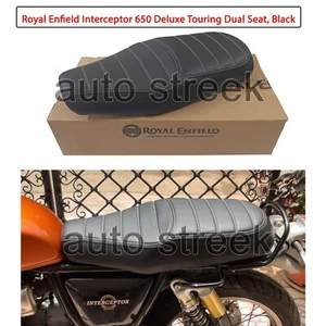 Genuine Royal Enfield Interceptor 650 "Deluxe Touring Dual Seat, Black" - Picture 1 of 8