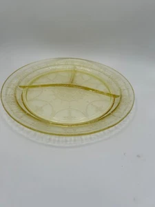 Vtg yellow Ballerina Divided 10.5” Grill Plate - Picture 1 of 3