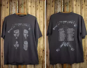 Vintage Metallica Black Album Tour Concert T Shirt 1991 Charcoal - Picture 1 of 9