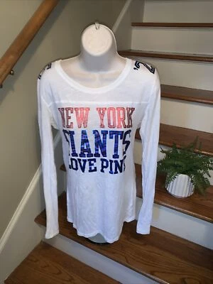 NEW YORK GIANTS Love Pink Victorias Secret Football 🏈 Small / Slender Med💗219 - Image 1 of 4
