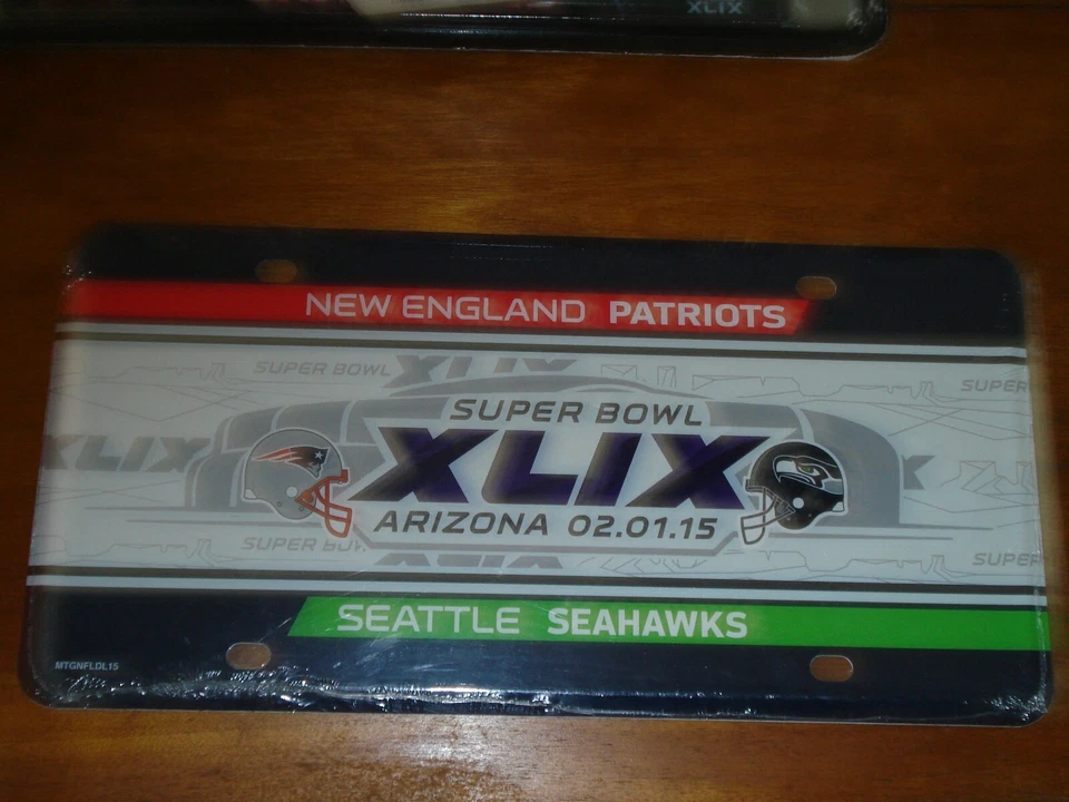 NFL New England Patriots Vs Seattle Seahawks Super Bowl XLIX 2015 matrícula Foto 1 de 1