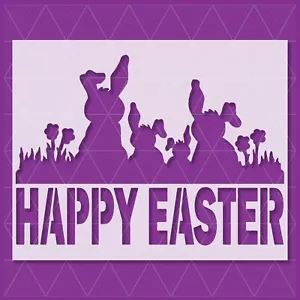 Bunny Rabbit Easter Stencil – Spring, Holiday, Cute, Christian, Kids Craft Art - Picture 1 of 5